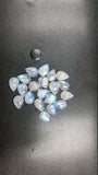 10x14 Pear Rainbow Moonstone Smooth Cabs, Pack of 4 Pc. Good Quality Cabochons , oigin India . Good Quality cabs