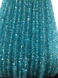 Apatite Faceted Roundel, 4-4.5MM AAA Quality Faceted, Apatite Beads- length 13.5 Inch , natural Apatite Beads