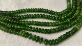 6MM Chrome Diopside Smooth Roundel 6~6.5mm , Very good quality in 15" Length,country of origin Russia