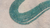 4MM Aquamarine faceted Rondelles AA grade, Length 13" Hand cut faceted