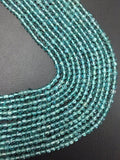 4MM Apatite Round Beads. Natural Apatite gemstone. length 14' . Smooth beads.