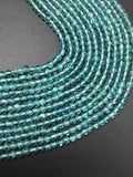 4MM Apatite Round Beads. Natural Apatite gemstone. length 14' . Smooth beads.