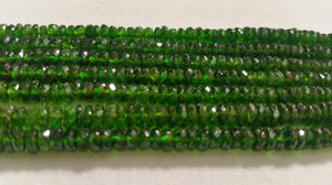 2 Strand Chrome Diopside faceted Rondelles 5mm , Very good quality in 15" Length country of origin Russia