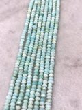 Peruvian Opal Faceted Rondelles 4.5mm size, Super Quality beads- Peruvian Opal Beads Length 13 Inch