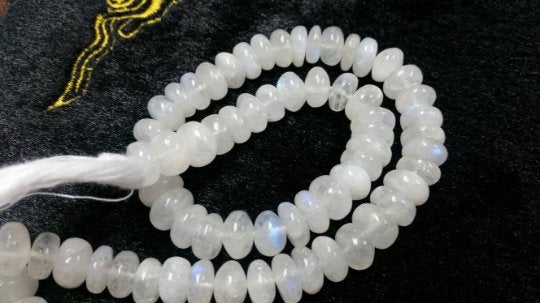 10MM Rainbow Moonstone Smooth Roundel Beads , AAA quality and length 14