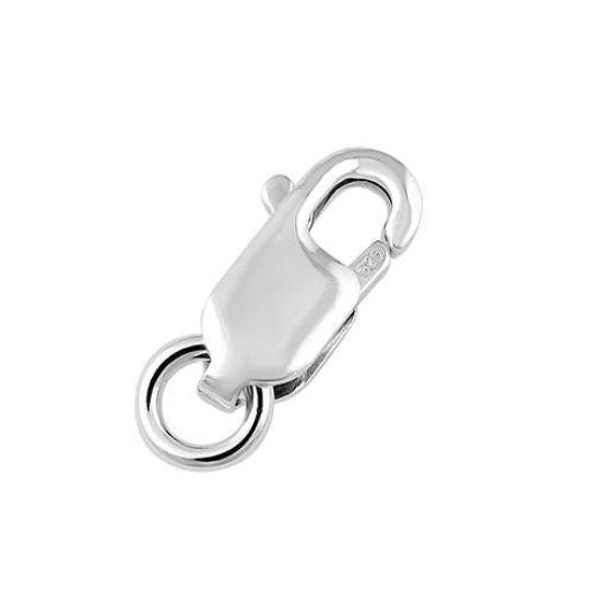 1 Pcs 12MM Sterling Silver Lobster Clasp with Attached Ring , 925 Sterling silver with Rhodium SSC 08