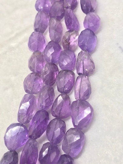Amethyst Faceted Nugget Shape , Good Quality in 15X20 MM, Length 14