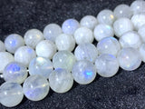 Moonstone 13MM Half strand Round Beads ,Rainbow Moonstone beads, Length 7.5" and AAA Quality,Origin India .perfect round with blue flash