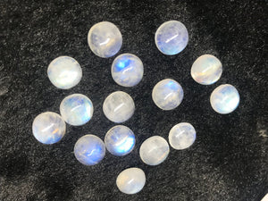 11mm Rainbow Moonstone Round Cabochons, Blue Fire Cabs , Pack of 4 Pc. , Rainbow Moonstone Loose cabochon