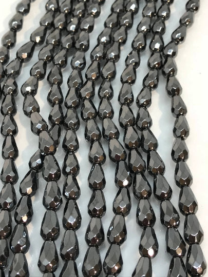 Hematite Faceted Drop 6X9mm size, AAA Quality ,Natural hematite beads , Hematite Tear Drop briolette