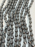 Hematite Faceted Drop 6X9mm size, AAA Quality ,Natural hematite beads , Hematite Tear Drop briolette