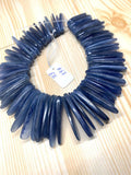 Kyanite Smooth Slices Beads, Blue Kyanite top quality Rare Available- 8 Inches Weight 207 gm- code #63 SIZE 11-13 x 27-38 mm