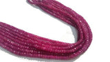 Pink Sapphire faceted Roundel Beads, Natural Sapphire 3mm , Top Quality Pink Sapphire deep pink color, Length 16"