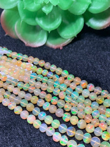 Ethiopian Opal Round 4-6M Beads,16 Inches Strand,Superb Quality,Natural Ethiopian Opal round beads , code #9 Precious gemstone, lots of fire