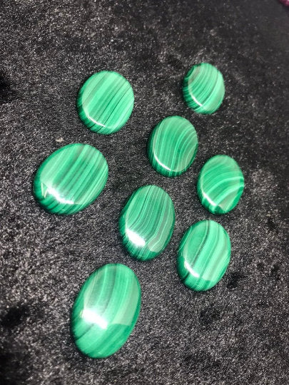 18X25MM Malachite Smooth Oval Cabs, Top Quality Cabochon Pack of 2 Pc