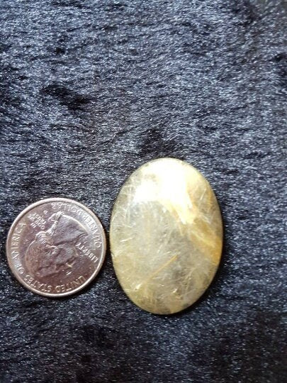 Golden Rutilated quartz Smooth Cabs ,Natural gemstone cabochon .Size 38X27 MMcode 01