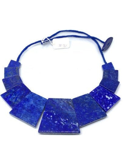 Lapis Necklace -CODE #31 -Lapis Square Shape Necklace- Lapis Fancy Necklace - Fancy Jewelry - Super Quality - Lapis Lazuli Necklace