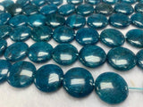 15 MM Neon Apatite Coins - 40 cm Length - Top Quality - 100% Natural Beads- Neon Apatite Shape Beads
