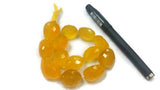 Chalcedony Yellow Faceted Nugget shape, size approx 20x26MM ,length 15" Mango color Faceted tumble shape