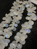 Big Rainbow Moonstone Faceted Pear briolette shape 12X18mm , Good quality and transparent stones , gemstone briolette