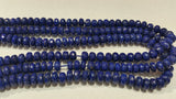 Lapis lazuli Faceted Rondelles 7mm , Dark Blue Fine Quality , Length in 10 " ,Natural Blue lapis from Afghanistan