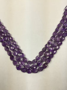 Amethyst Faceted Oval, 7x9mm to 8x10mm size, 14 Inch Strand, Quality AA