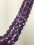Amethyst Faceted Oval, 7x9mm to 8x10mm size, 14 Inch Strand, Quality AA