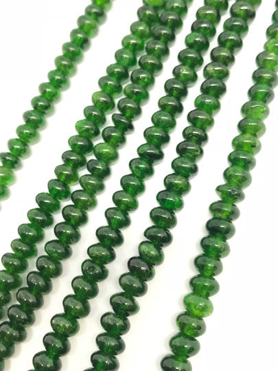 6mm Chrome Diopside Smooth Roundel , Very good quality,length 8 Inch Necklace Natural Chrome Diopside,country of origin Russia , Half Strand