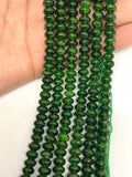 6mm Chrome Diopside Smooth Roundel , Very good quality,length 15.5 Inch Necklace Natural Chrome Diopside,country of origin Russia