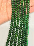 6mm Chrome Diopside Smooth Roundel , Very good quality,length 8 Inch Necklace Natural Chrome Diopside,country of origin Russia , Half Strand
