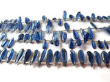 Kyanite faceted Long Pear Shape - Length 8 Inches , shape Size 5X12 -5X14MM , Natural Blue Kyanite .