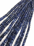 5MM Blue Kyanite Faceted Roundel , Top Quality Kynite beads, Transparent and Nice Blue , Legnth 16 Inch