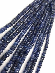 6MM Blue Kyanite Faceted Roundel , Top Quality Kynite beads, Transparent and Nice Blue , Legnth 16 Inch