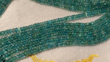 6MM Apatite Faceted Roundel Beads  , Length of strand 14" green Apatite faceted Roundel.