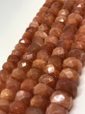 10MM Sunstone faceted Rondelle ,15.5 Inch Strand- Big Size Top Quality - Natural Sunstone Faceted Roundel