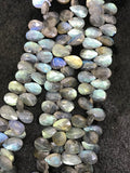 Labradorite Faceted Pear Drop Briolettes, Pear shape 9X13mm, Natural Blue Flash Labradorite , Top Quality - Labradorite Briolletes