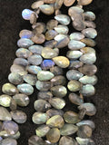 Labradorite Faceted Pear Drop Briolettes, Pear shape 9X13mm, Natural Blue Flash Labradorite , Top Quality - Labradorite Briolletes