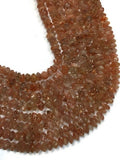Sunstone Smooth Roundel Size 5mm size, 14" Strand, Quality AA . Natural Gemstone beads