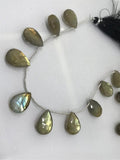 12X18MM Labradorite Faceted Pear Drop Briolettes, Natural Blue Flash Labradorite , Top Quality Almond shape