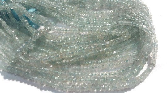 Aquamarine faceted Rondelles AA grade, size 4-4.5mm, Length 14