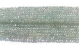 Aquamarine faceted Rondelles AA grade, size 4-4.5mm, Length 14" Hand cut faceted