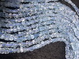 7MM Aquamarine faceted Irregular shape AAA grade, , Length 15.5" hand cut top quality strand , deep blue Aquamarine
