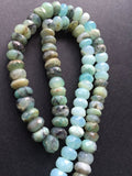 8MM Peruvian Opal Faceted Roundel,Super Fine Quality , Length 14"