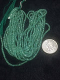 Top Quality Emerald Faceted Roundel Graduated 2.8 - 3mm , AAA Quality Emerald, Transparent and strong green, Length 16"