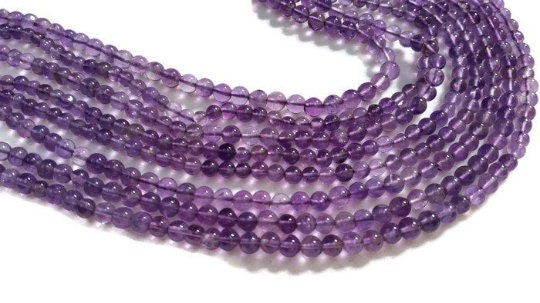 4MM Amethyst Round Beads , Good Quality in 14