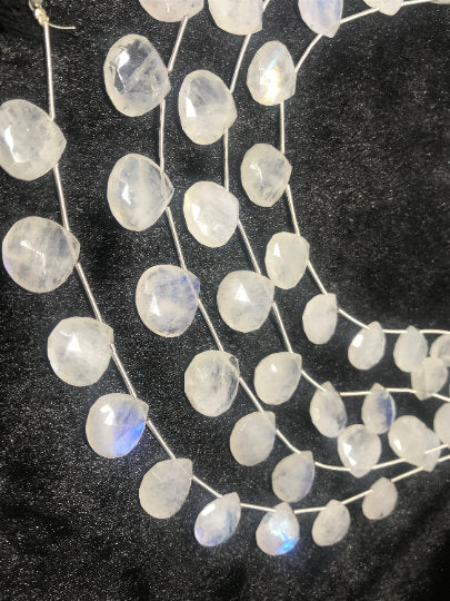 10MM Rainbow Moonstone Faceted Heart Shape briolettes - Good quality and transparent stones