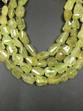 8 Inch Strand, Peridot Faceted Nugget, 10x12mm to 12x14mm, Peridot Tumble Beads .