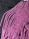 Pink Sapphire Faceted wheel size 3MM , Top Quality , 16 Inch Strand , Natural Pink sapphire gemstone . precious stone beads