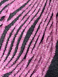 Pink Sapphire Faceted wheel size 3MM , Top Quality , 16 Inch Strand , Natural Pink sapphire gemstone . precious stone beads