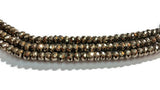 Pyrite Faceted Roundel 8mm- Length 14" , AAA Quality Faceted Beads.